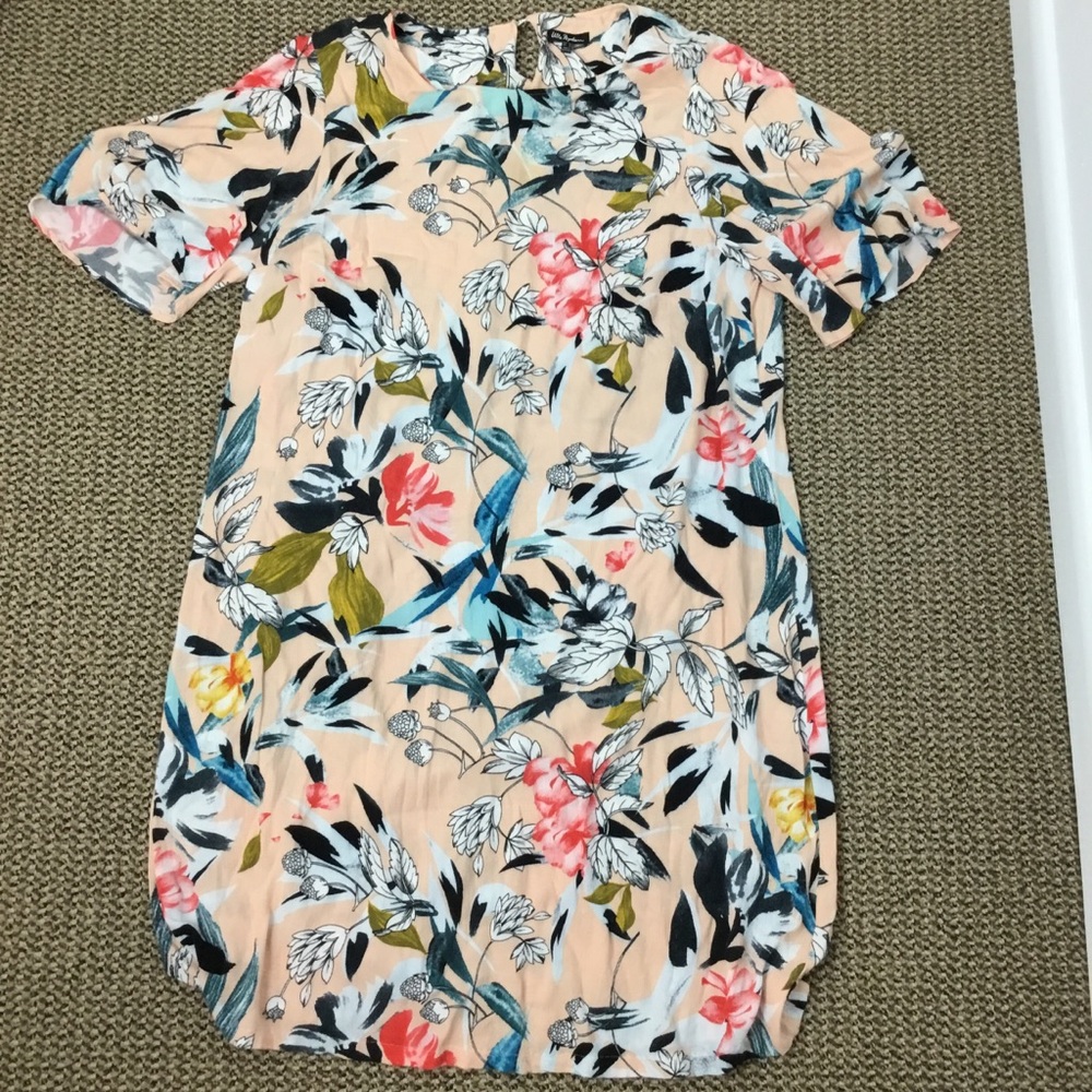 Ulla Popken Peach Floral Cottage Dress Size 24